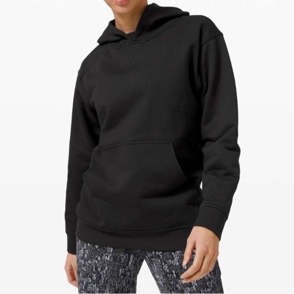 lululemon athletica Tops - Lululemon All Yours Cotton Black Fleece Hoodie